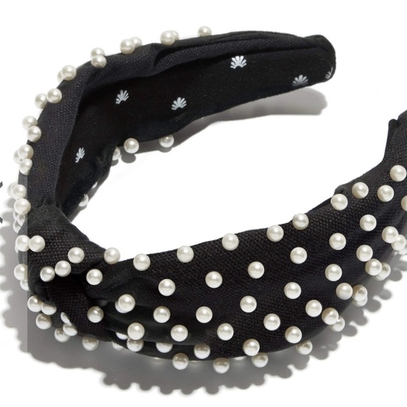 Lele Sadoughi black headband with pearls - Picture 1 of 2